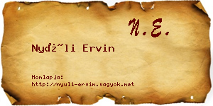 Nyúli Ervin névjegykártya
