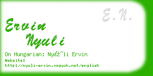 ervin nyuli business card